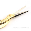 Retro cut embroidery stork stainless steel gilt beauty crane scissors